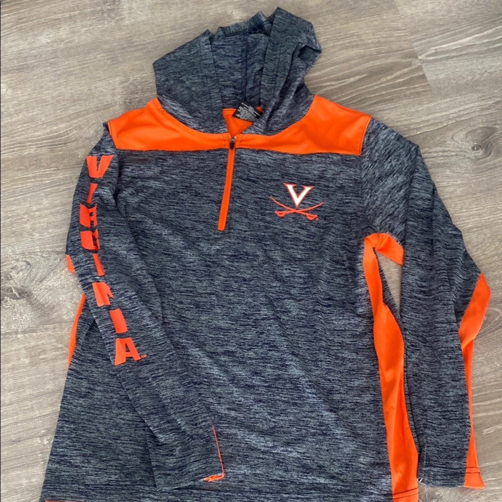 Virginia Gray and Orange Long Sleeve with Hood